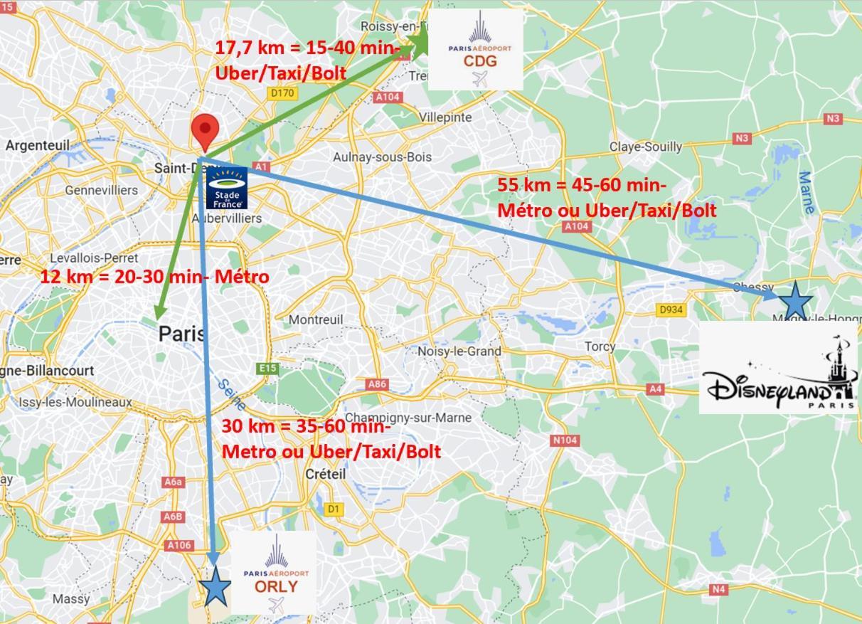Appartement Lumineux Pres Metro Saint-Denis  Exteriör bild